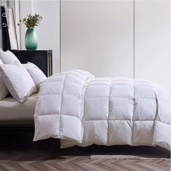 Fabricant de luxe en gros de qualité supérieure lavée en duvet d'oie blanche/canard, couette de lit en plumes, insertion de couette pour hôtel/maison